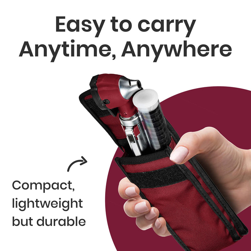 [Australia - AusPower] - Zyrev ZetaLife Otoscope Set with 150 Extra Disposable Specula Tips, Maroon 