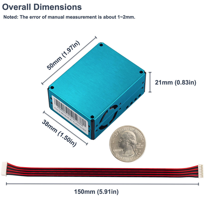 PMS5003 PM2.5 PM10 Air Quality Detection Sensor Digital Particle Concentration Laser Sensor Dust Sensor Air Conditioning Monitor Module for Arduino