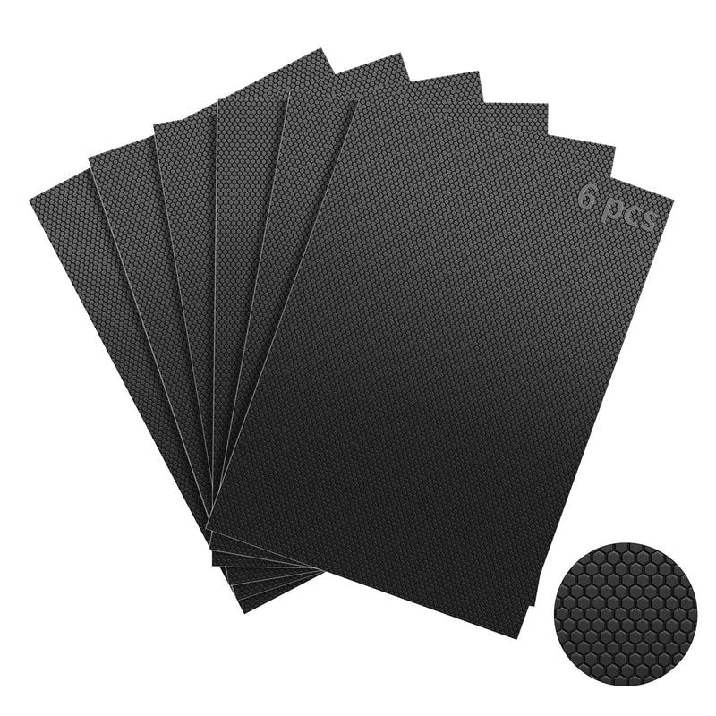 Aobrill Rubber Grip Tape, 6 Pcs Strong Adhesive Non-Slip Tape, Enhanced Cuttable, Heat Resistant, Customizable with Grip for Handles and Contact Surfaces (Black, 6In x 9 In) 9In x 6 In Black