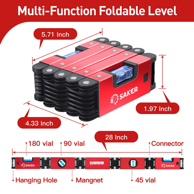 [Australia - AusPower] - Saker Multi-Function Foldable Level-Saker Contour Gauge (10 Inch Christmas Packaging) Profile Tool 