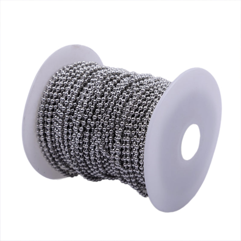 [Australia - AusPower] - HFS(R) Ball Chain #3 Spool Stainless Steel 304-100 Ft 3/32" (2.4mm) with 100PCS Connectors 3/32" 