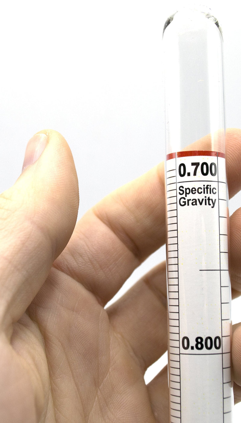 EISCO Universal Laboratory Hydrometer in Hard Plastic Case- Measure Specific Gravity Range 0.700 to 2.000-0.01 Graduations - Dual Scale for Light and Heavy Liquids