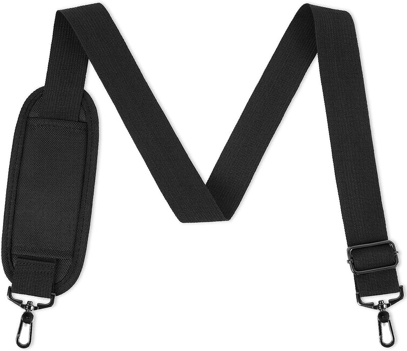 [Australia - AusPower] - Ytonet Shoulder Strap, 52" Universal Adjustable Padded Laptop Shoulder Strap Replacement Comfortable Belt with Metal Hooks for Laptop Messenger Crossbody Bag Luggage Duffel Camera, Black 