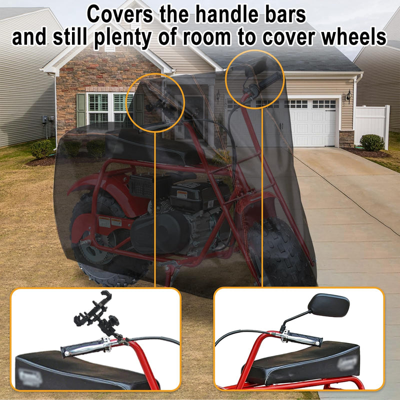 Chikia Mini Bike Cover Outdoor,Minibike Cover Waterproof,Compatible with Coleman CT200U CT200U-EX BT200X RT200 B200R B200RSV Massimo Baja Trail Master Accessories,Protection,Dustproof