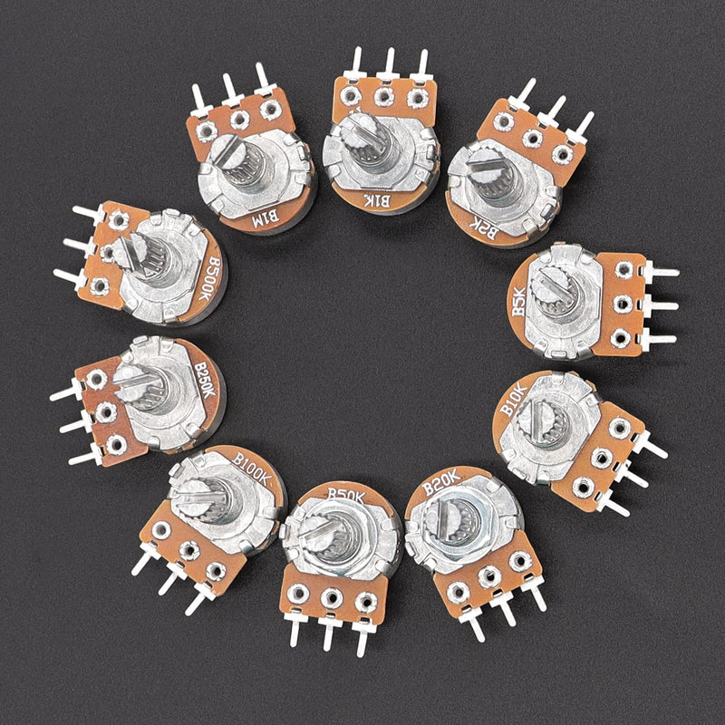 [Australia - AusPower] - Taiss 30pcs 100K Potentiometer Variable Resistors 3 Terminals Linear Taper Rotary Audio B Type Potentiometer, Volume Control Potentiometer Shaft length 15mm WH148 100K Ohm Potentiometer 