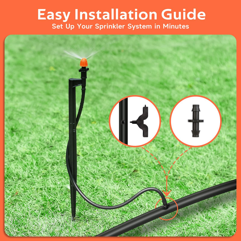 [Australia - AusPower] - 180 Degree Irrigation Sprinkler Heads: Micro Sprinkler Nozzle on 12 Inch Stake with 1/4" Tubing - Drip Spray Emitters for Garden Irrigation System 10pcs 18° Micro Sprinkler Heads 