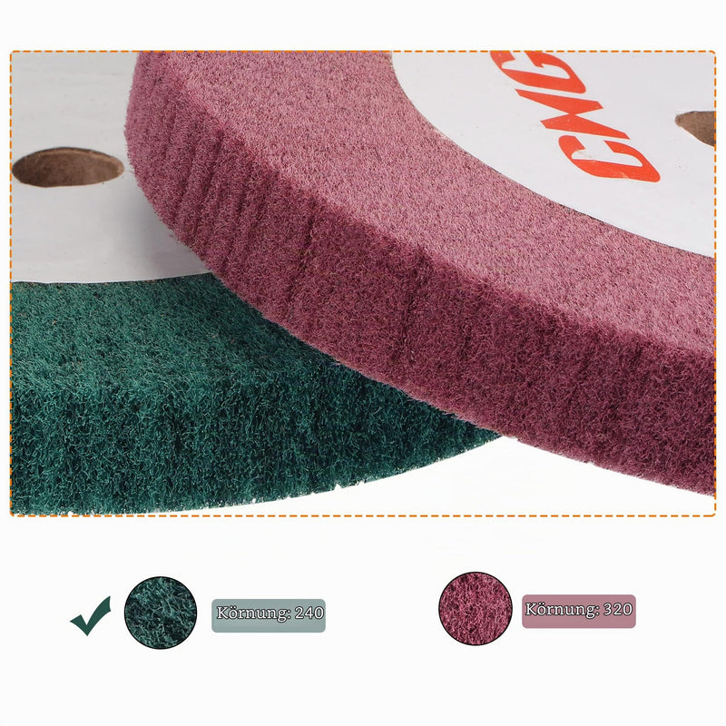 sourcing map Nylon Fiber Polishing Disc, Outer Bore 200mm, Inner Bore 20mm, Thickness 25mm, Sanding Accessories Polishing Accessories for Metal, Plastic, Painted Surfaces, Green 200mm x 25mm