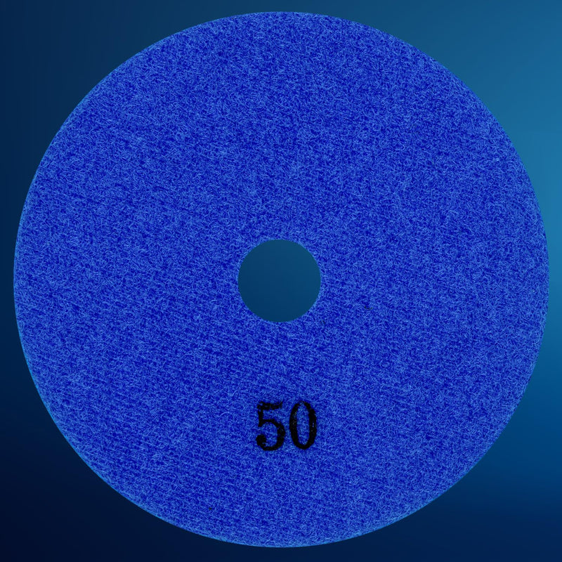 [Australia - AusPower] - Dia-Dry Professional Diamond Sanding Pad, Ø 125 mm, Velcro Attachment, for Dry Sanding, Natural Stone, Marble, Granite, Perfect for Glass and Ceramic Processing Grit 50 