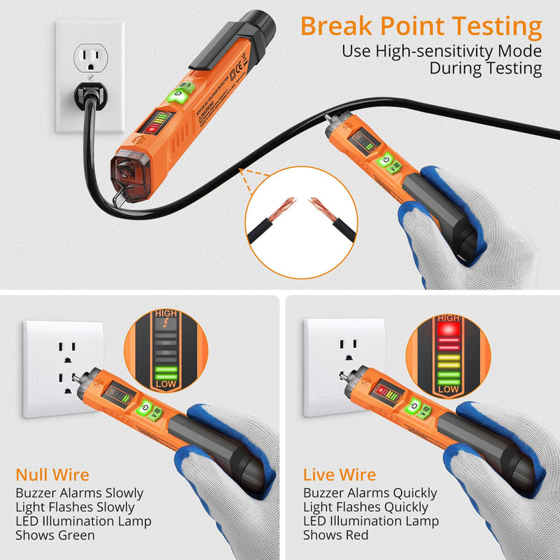 [Australia - AusPower] - Neoteck Electrical Safety Pro Kit: Auto Ranging Digital Multimeter & 12-1000V AC Voltage Tester with Continuity, Diode Test, LED Flashlight, Buzzer Alarm, Live/Null Wire Judgment 