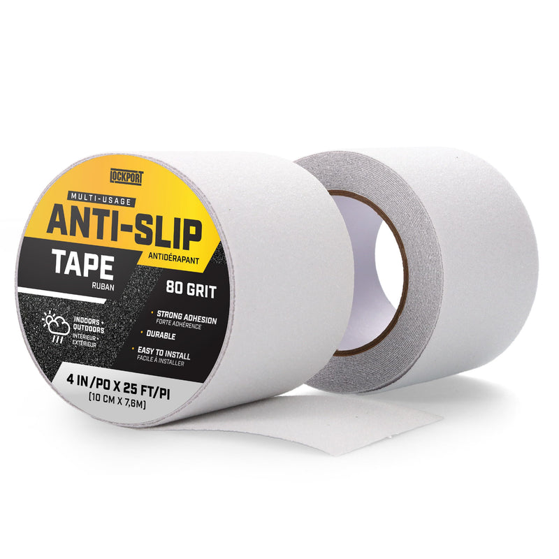 Lockport Bundle - Black and Yellow Grip Tape 2 Rolls 4" x 25ft + Clear Grip Tape 2 Rolls 4" x 25ft - Anti Slip Tape