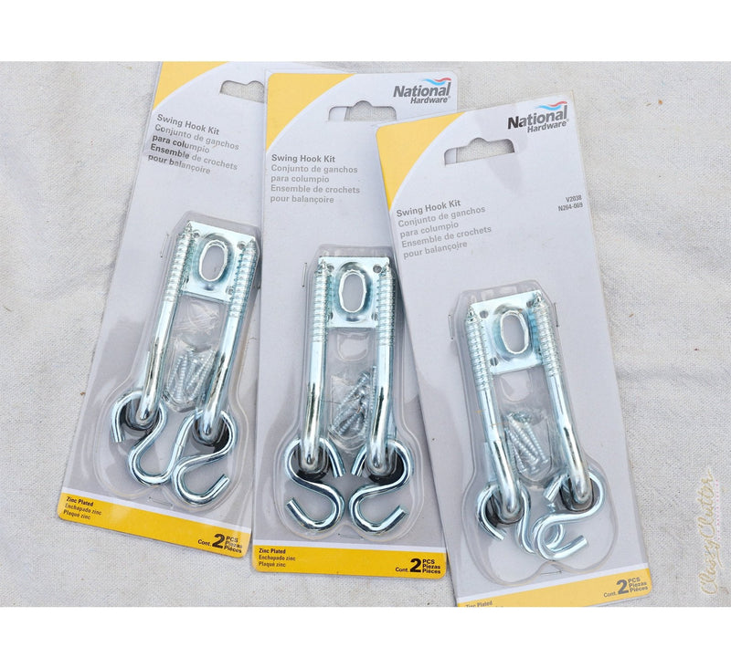 [Australia - AusPower] - National Hardware N264-069 V2038 Swing Hook Kits in Yellow Chromate, White, 2 count(Pack of 1) 