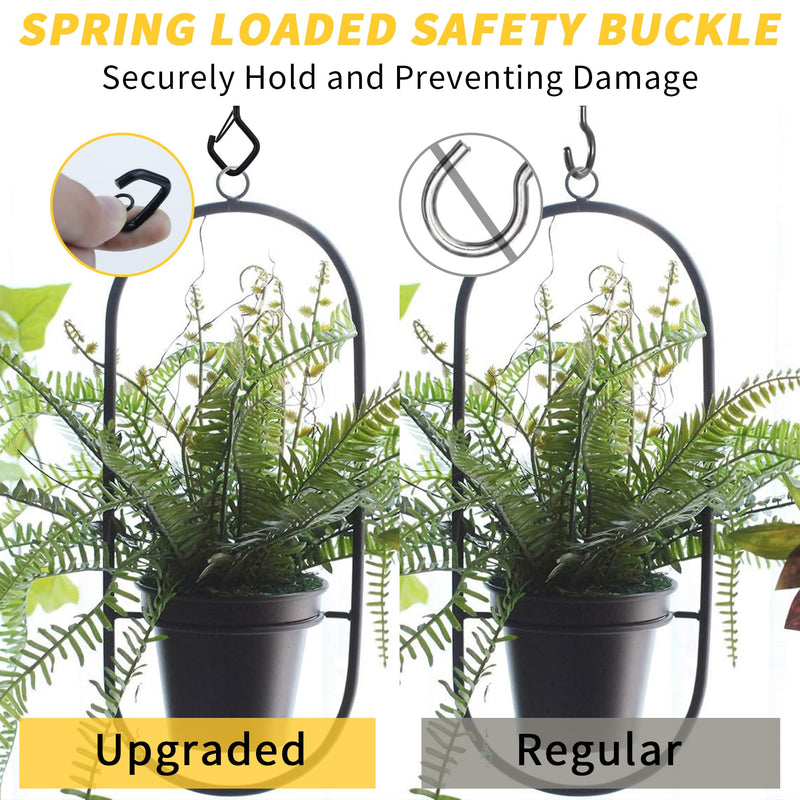 [Australia - AusPower] - 30 PCS Cup Screw-in Hanger Hooks with Safety Buckle, Windproof Screw Hooks Perfect for Hanging Outdoor String Lights, Plants, and Patio Lights,for Ceiling and Wall Mount, 2.2 Inches in Black 
