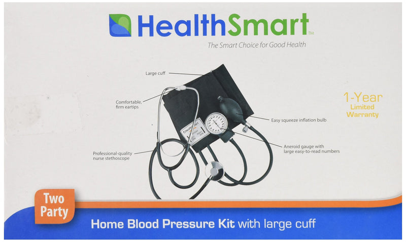[Australia - AusPower] - MABIS Professional Aneroid Sphygmomanometer Blood Pressure Gauge, Stethoscope and Blood Pressure Cuff, With Carrying Case, Adult Large Cuff, Black 