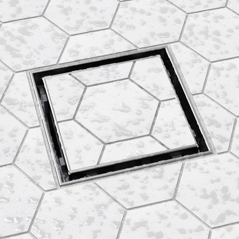 Designline 4 in. x 4 in. Square Drain Tile-in Grate 4"
