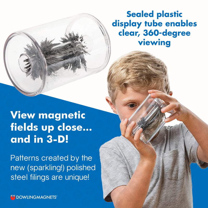 [Australia - AusPower] - Dowling Magnets Mysterious Magnet Tube with Steel Filings - 3D Magnetic Field Viewer - Magnet Science Kit - Iron Filings and Magnet for Science Experiments - Makes Learning Magnetism Fun! Item SS31 