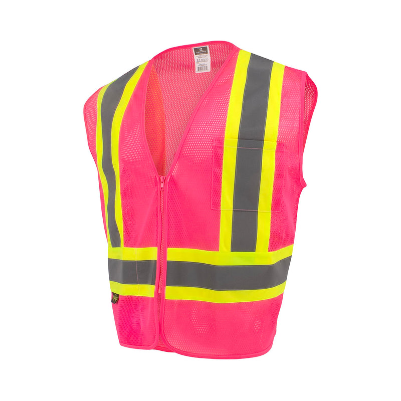 Radians SV22-1 Economy Type O Class 1 Safety Vest Size Extra Large, Pink Mesh with Contrasting Tape - 1 Each 2X