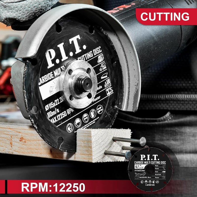 [Australia - AusPower] - P.I.T. 3-in-1 Set 4 1/2 Inch Cut Off Wheel for Wood/Metal/Marble/Plastic-4 1/2 Metal Cutting Blade for 7/8 Inch Arbor Angle Grinder, Cutting Disc 4.5 Inch - 115 mm (3PCS) 4 ½ Inch (115 mm)-3-in-1 Set 3-in-1 Set Cut-Off Wheels 