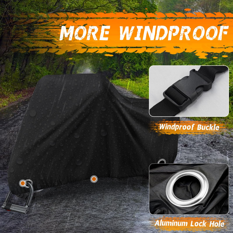 [Australia - AusPower] - Scooter Cover, Waterproof Moped Cover, Vespa Cover, Outdoor Windproof and UV, for 72" Long Yamaha Honda Ruckus Motorbike Cover (Black) Black S-72 inch 