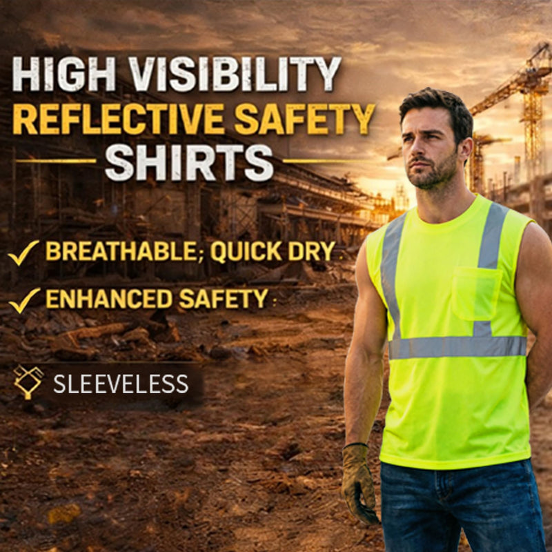 High Visibility Reflective Safety Sleeveless T-Shirt with Pocket, Quick Dry, ANSI Wicking Polyester Birdseye, 3PCS, Yellow, XL X-Large Yellow-sleeveless-3pcs