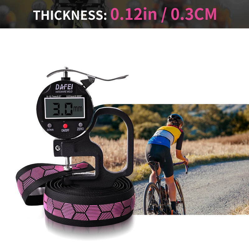 Silicone 3D Honeycomb Chevron Bike Handlebar Tape, Anti-Slip Shock-Absorbing Bar Wrap for Road/Gravel Drop Bars, Sweat-Resistant, Easy-Clean, with End Plugs (Black Pink) Black Pink