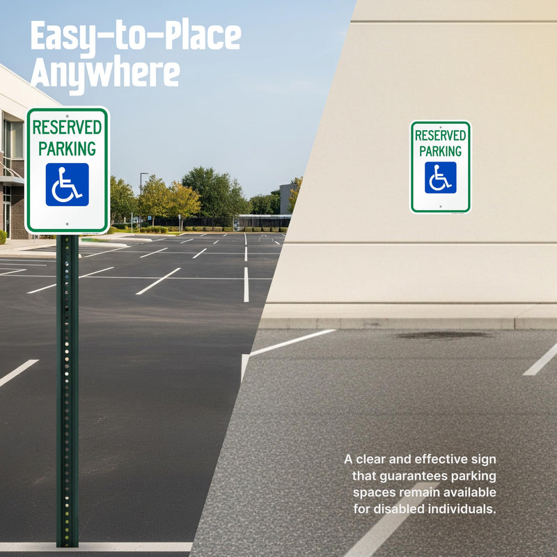 SmartSign Basics Reserved Parking Federal Handicap Parking Sign | 12" x 18" Engineer Grade Reflective 120 mil ACM, Made in USA 12" x 18" EG Reflective ACM