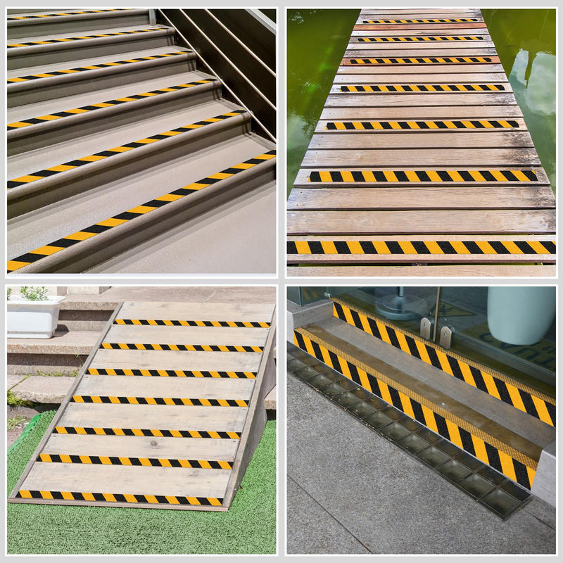 Anti Slip Tape Yellow/Black 2 Inch x 33 Ft, Non Slip Waterproof Safety Grip Adhesive Traction Warning Tape for Steps, Stair Treads and Ramps, Indoor & Outdoor Use 2 Inch x 33 Ft, Black Yellow