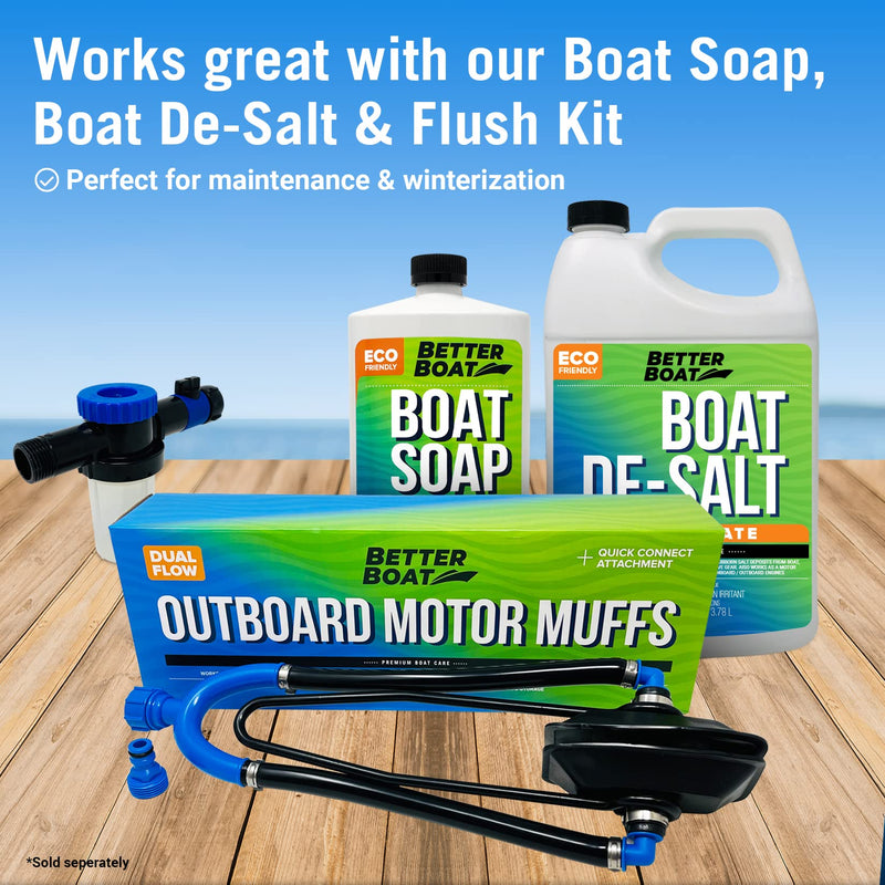 Outboard Motor Muffs Dual Flow Water Muffs for Boat Motor, Double Sided Engine Flush Kit with Hose Adapter, Fits Most Outboard and I/O Engines - Better Boat Dual Sided Muffs