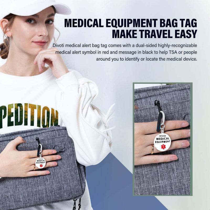 The Perfect Combo for Asthma Relief and CPAP Users: 1.25" Asthma Inhaler Inside Bag Tag and Medical Equipment Inside Bag Tag