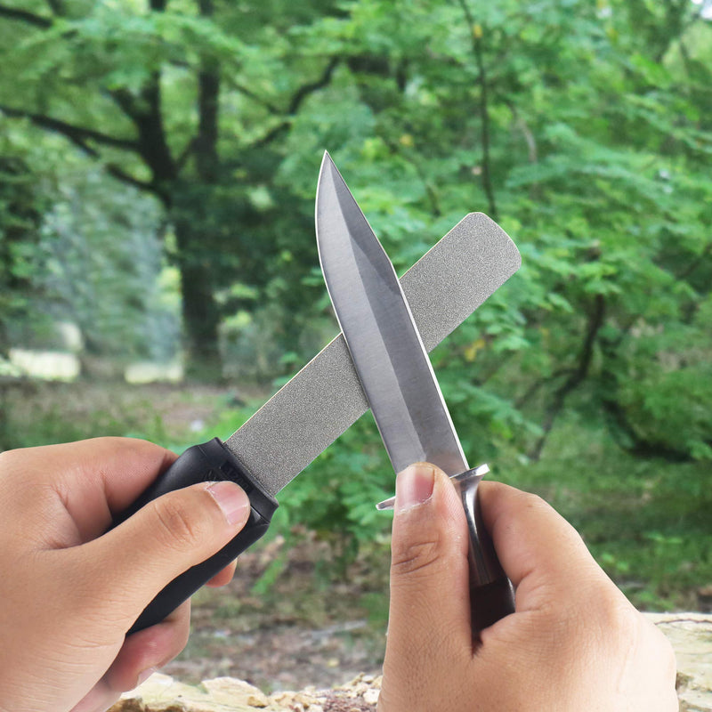 [Australia - AusPower] - SHARPAL 121N Dual-Grit Diamond Sharpening Stone File Garden Tool Sharpener Coarse 325 / Extra Fine 1200 Grit for Sharpening Knife, Axe, Hatchet, Lawn Mower Blade, Loppers, Chisels, Spade, Drills Sturdy Handle 