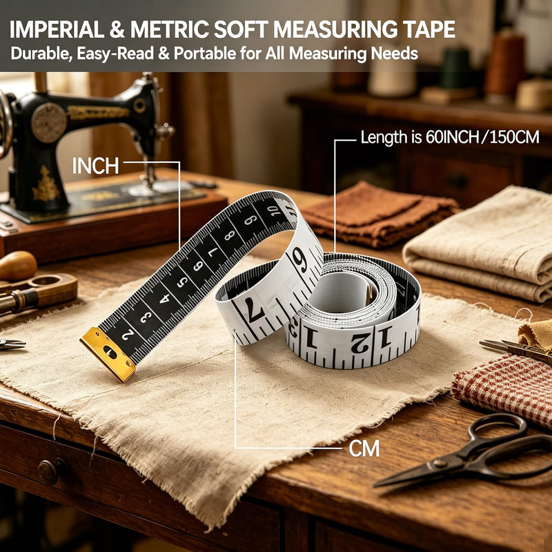 4 Pack Tape Measure Set, Retractable Measuring Tape for Body, Sewing, Tailor, Fabric, Craft | Soft 60-Inch/150cm Vinyl Tape + Portable Push-Button Retractable Rulers Double-Sided, Flexible, Easy-Read Multicolor-4