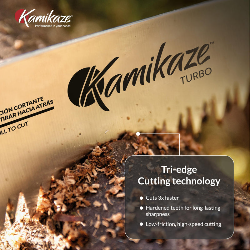 EZ Kut Kamikaze Straight Blade Pruning Saw – 18" Heavy Duty SK5 Carbon Steel – Japanese Pull-Cut Technology – Ergonomic Anti-Fatigue Grip – Tree Trimming Hand Saw with Scabbard Straight Saw