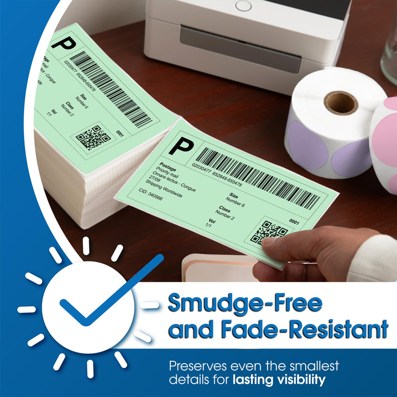 Spartan Industrial - 4" X 6" Yellow Direct Thermal Fanfold Labels (500 Count, 1 Stack) - Printable Postage Shipping Labels, Package Identification - Compatible with Zebra and Rollo Printers