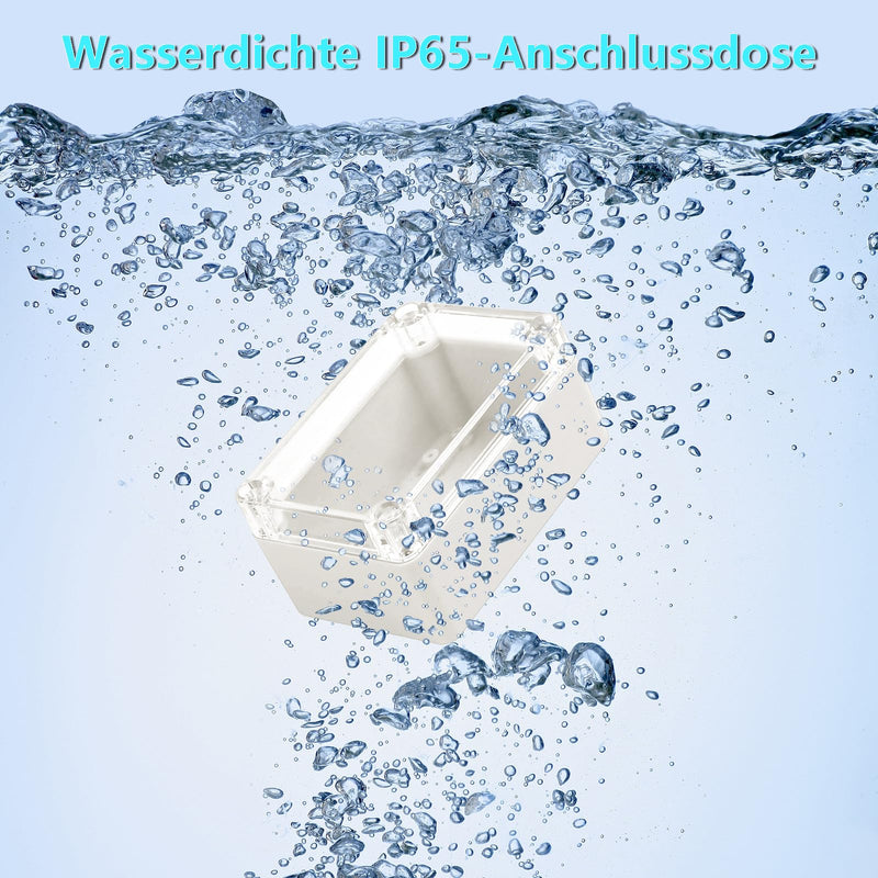 100 x 68 x 50 mm Waterproof IP65 Empty Enclosure, Pack of 3 Electronic Enclosure Box, Plastic Housing with Transparent Cover, Universal Project Housing, Junction Box 100X68X50-3PACK
