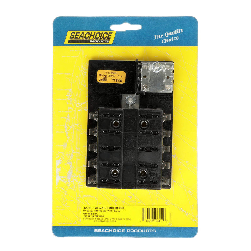 Seachoice Fuse Block ATO/ATC, 10 Gang Ground Bar 12V One size