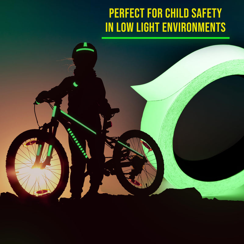 Lockport Glow in The Dark Tape - 2 Pack - 30 Ft x 1 in - Bright - Rechargeable - Reflective - Halloween Decoration, Christmas Decor, Night Decorations, Safety and Home Marking, Stairs, Exit Sign 2-Pack (Bulk Pack)