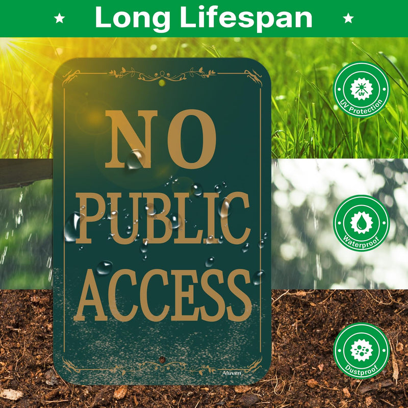 2 Pack No Public Access Signs No Entry Is Allowed Without Permission Signs 18x12 inches Metal Reflective Rust Aluminum UV Protected Waterproof Sturdy Easy Mounting