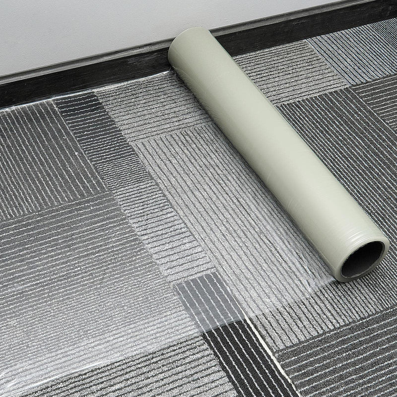 Amylove 15.7 Inch X 100 ft Carpet Protection Film Self Adhesive, Heavy Duty Plastic Carpet Protector for Stairs Rugs Hallways High Traffic Areas, Floor Covering for Moving Renovation (Clear) Clear