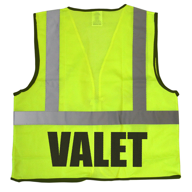 Valet Parking Safety Vest with Screen Print Design Both Front and Back. XX-Large-3X-Large Safety Yellow