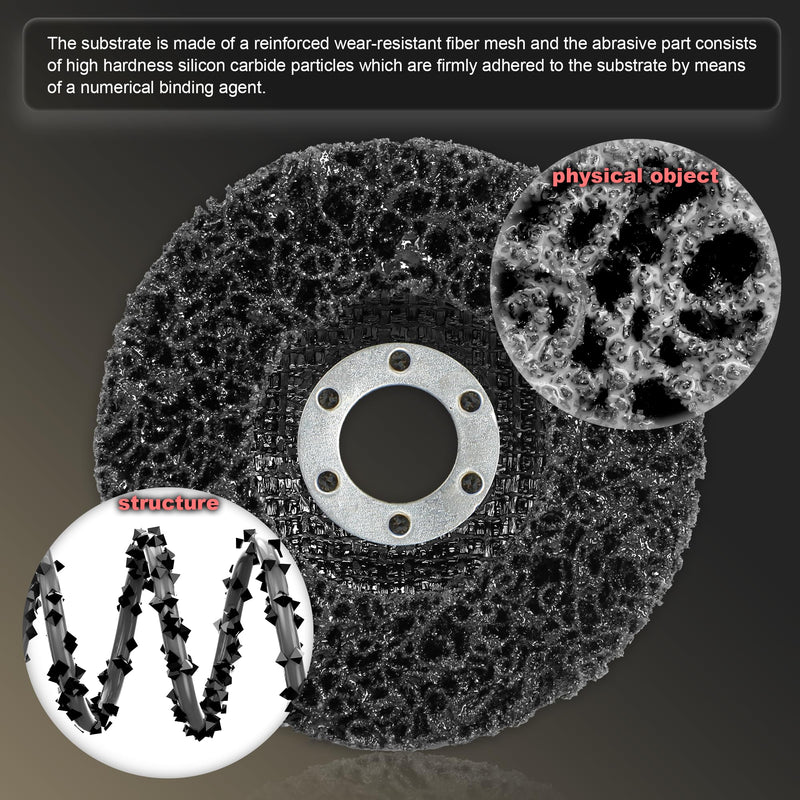 [Australia - AusPower] - 6-Pack 4-1/2" Paint Stripper Discs for Angle Grinder, Rust & Paint Removal Wheels for Metal and Wood – Black, Quick Sanding & Grinding 4-1/2 in - 6 pk 