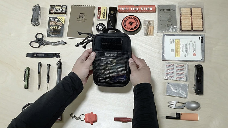 Maxpedition Double-Decker tactical tool pouch in wolf gray, 5 x 7 inch EDC pocket organizer with multiple compartments