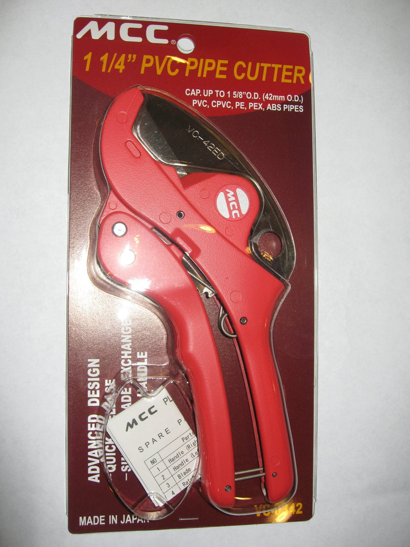 MCC Tools - Ratcheting PVC CPVC Pipe Cutter - 1¼''(up to 1 5/8'') (Plumbing, Irrigation & Automotive)
