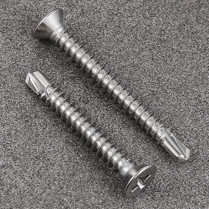 [Australia - AusPower] - Wensilon（105pcs） for Sheet Metal Self-Tapping Screws 410 Stainless Steel Flat Head High-Strength Quick self-Drilling Screws kit SS410 Flat Head Self-Tapping Screws 