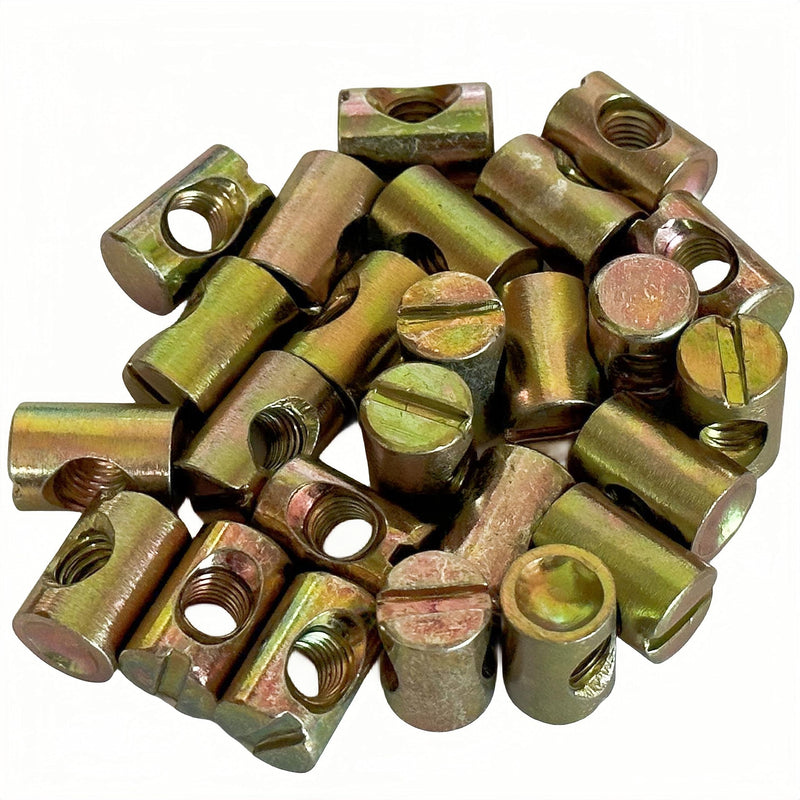 [Australia - AusPower] - M6 x 15mm Slotted Barrel Nuts Cross Dowel Slotted Nuts, 25Pcs M6 x 15mm 