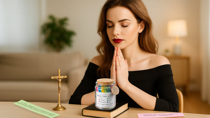 Bible Verse Jar, Read Me When Bible Verses Jar, Christian Gifts for Women Classic colors
