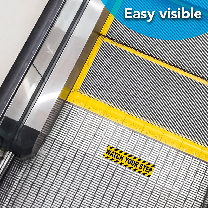[Australia - AusPower] - 2 PC Watch Your Step - 10x3 Watch Your Step Floor Sticker - Watch Your Step Sticker - Caution Stickers - Watch Your Step Sign for Floor Outdoor/Indoor Yellow 