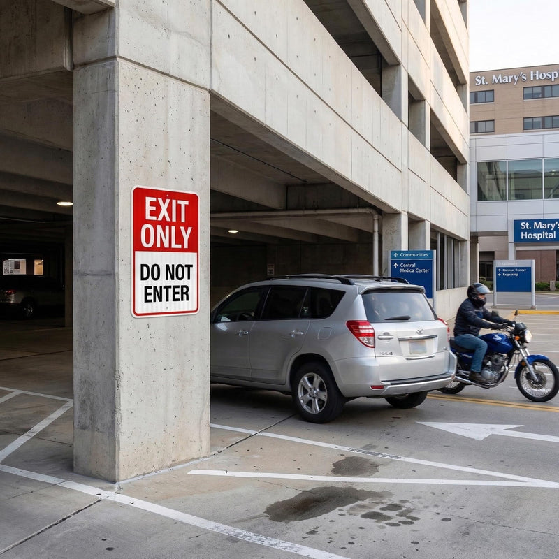 OLANZU (2 Packs) Exit Only Do Not Enter Sign - 12x18 Inches - Engineer Grade Reflective, Honeycomb Pattern, 40 Mil Thick Rust-Free Aluminum, High Visibility Safety Sign for Road, Facility & Traffic Control