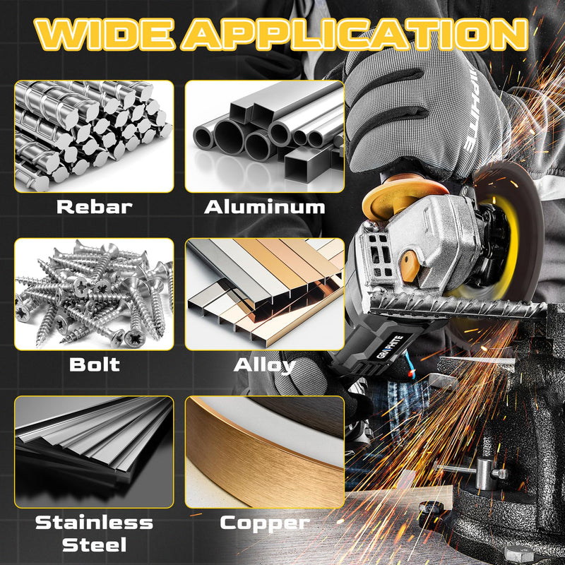 [Australia - AusPower] - Diamond Cutting Wheel 4 1/2 x 7/8 Inch, Angle Grinder Cutting Disc, Carbide Cut Off Wheels, 4 1/2 Cut Off Wheel for Metal with 6000+ Cuts on Rebar, Steel, Iron and INOX - 3Pack 