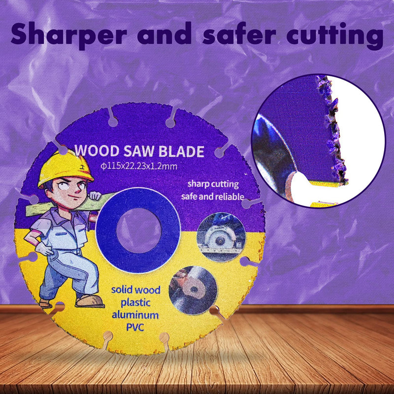 [Australia - AusPower] - Kizaten Cutting Disc for Wood, 115 mm Carbide Multi Wheel Cutting Discs, Circular Saw Blade Flex Disc Cutting Disc for Angle Grinder for Wooden Plates, Paint-Free Plates, Rubber, Plastic, Steel Nails 115mm 