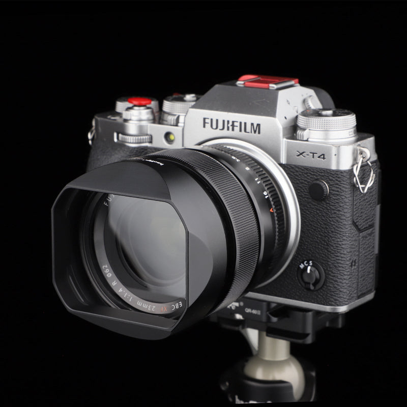 Square Metal Lens Hood for Fujifilm XF 23mm F1.4 R, Fuji XF 56mm F1.2 R and Fujinon XF 56mm F1.2 R APD Lens Replaces Fuji LH-XF23 Lens Hood Haoge LH-X23B Dedicated Shade with Metal Cap