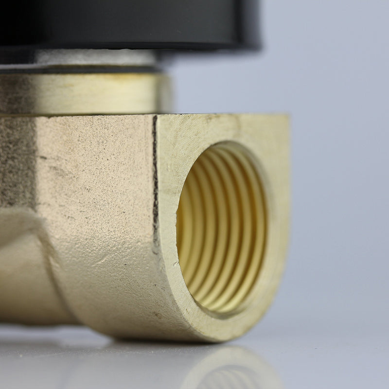 U.S. Solid 3/8" Brass Electric Solenoid Valve - 12V DC, VITON Gasket, Direct Acting, Normally Closed for Air, Gas, Fuel Applications 3/8 Inch